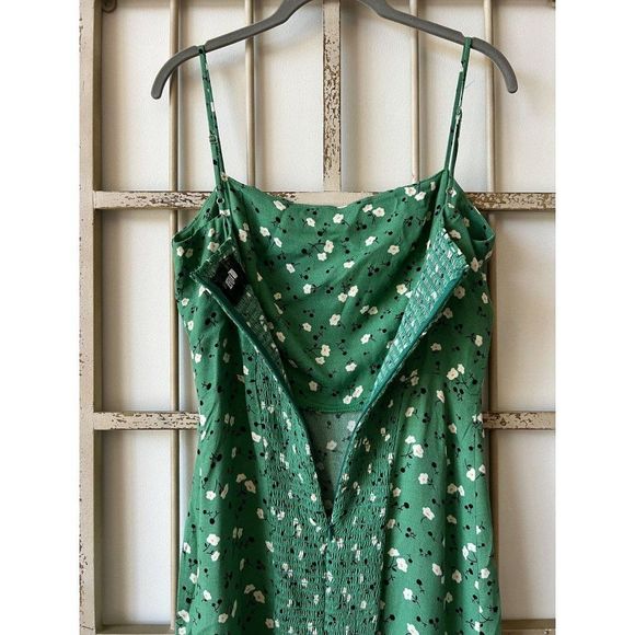 Reformation Sam Pico Green Floral Bodycon Stretch Mini Dress - Picture 8 of 9